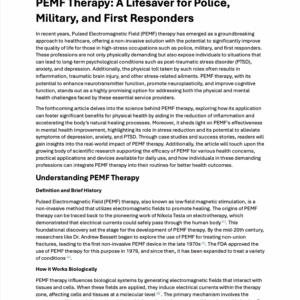 PEMF - Lifesaver for First Responders & Military